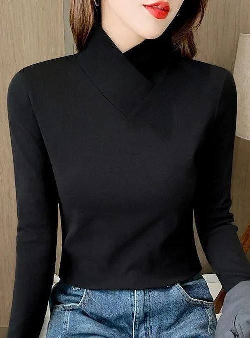 بلوز کبریتی یقه شال گردنی